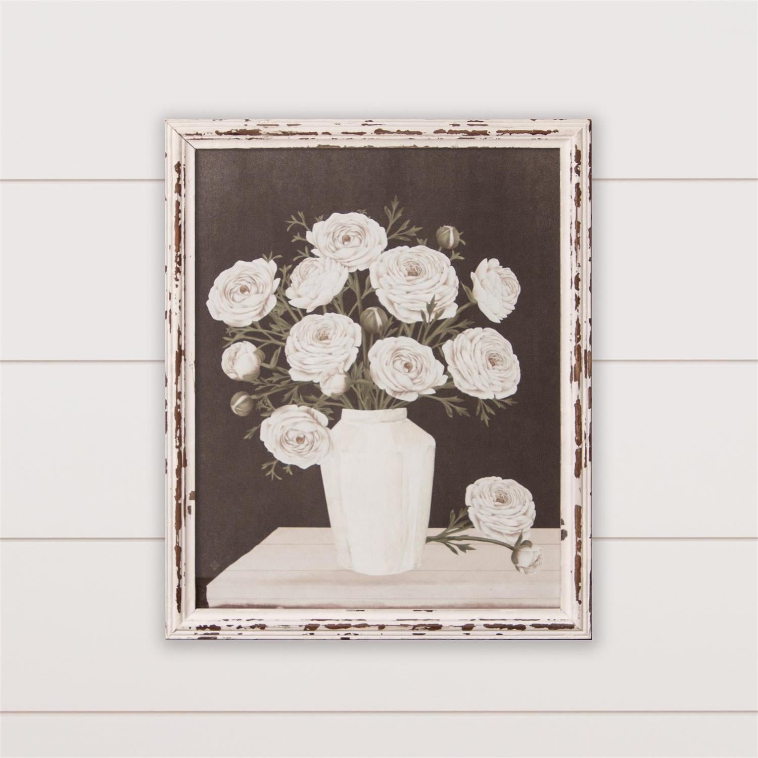 Framed Print - White Flowers In Vase