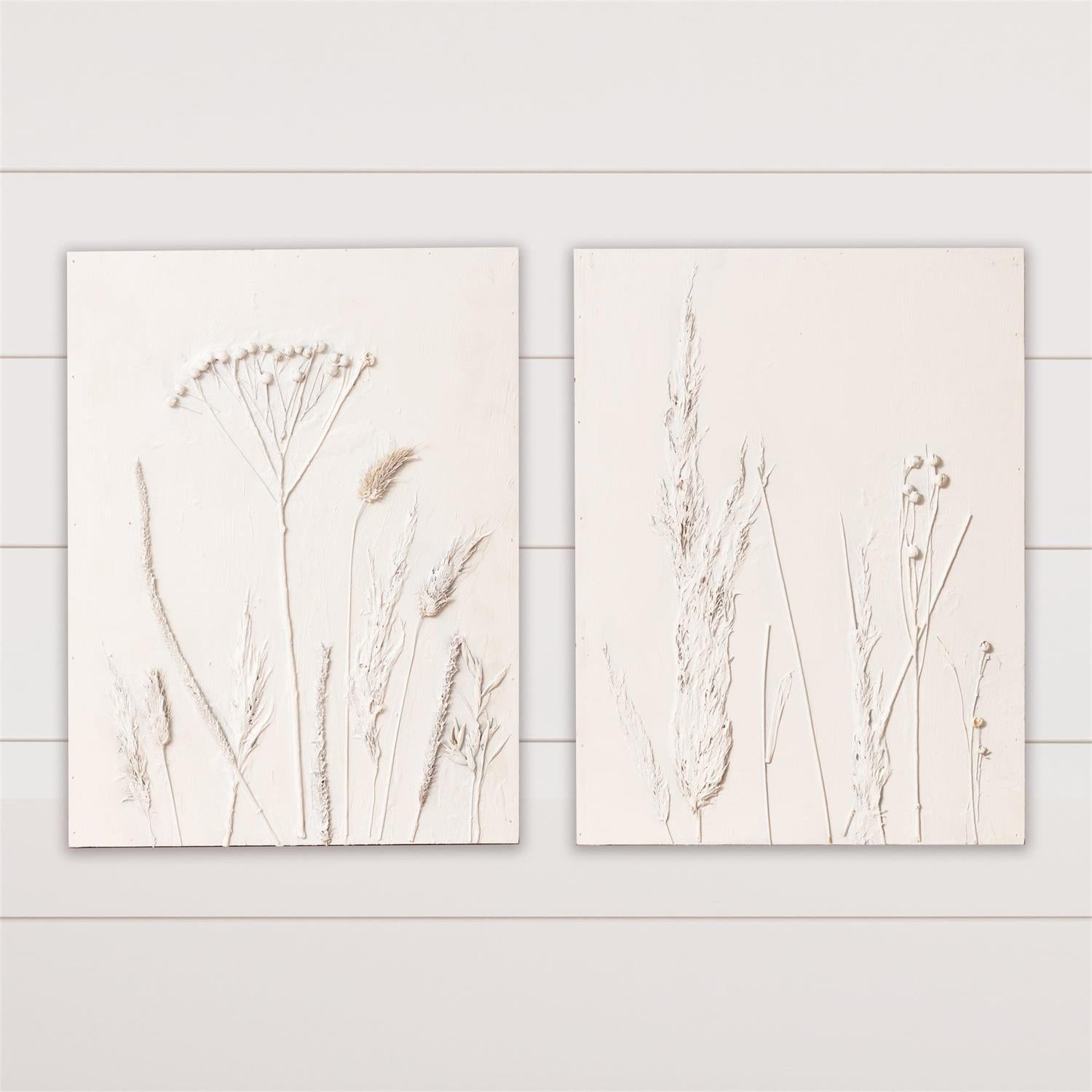 Wall Art - Embossed White Floral