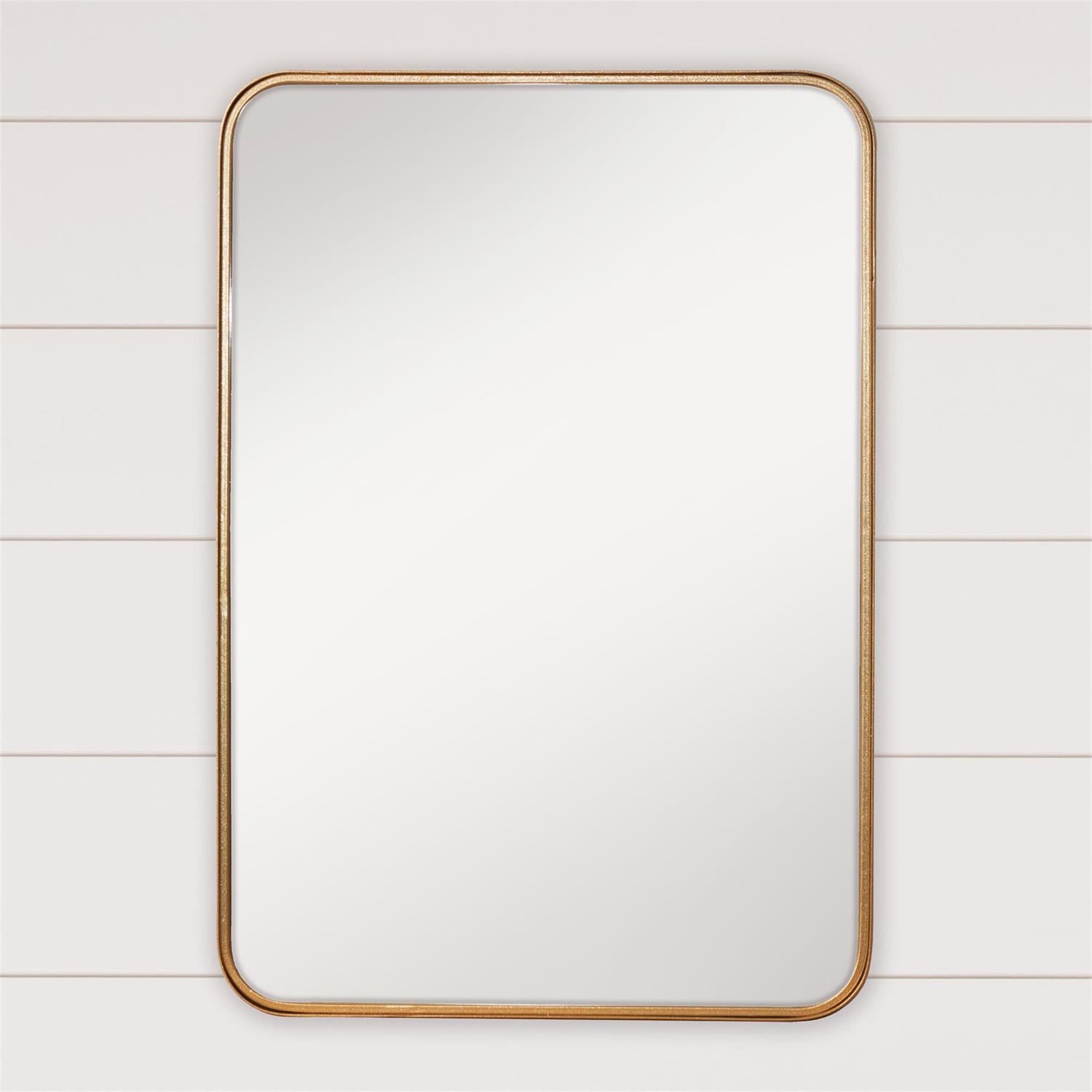 Mirror - Rectangle with Thin Gold Frame