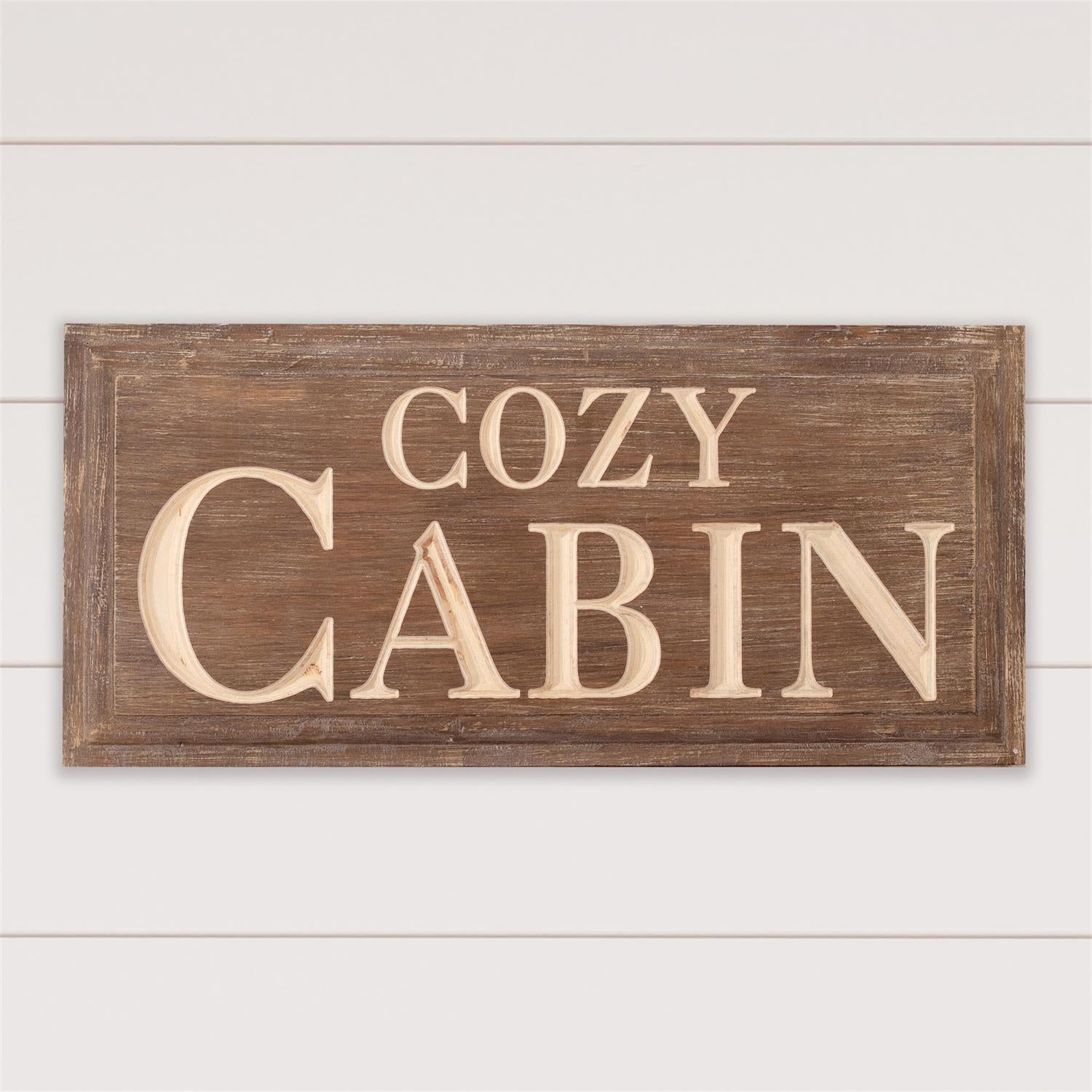 Carved Sign - Cozy Cabin