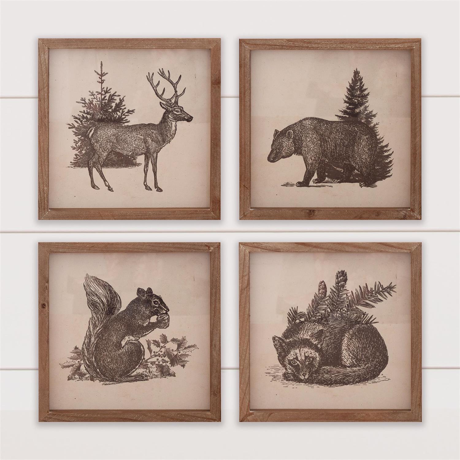 Framed Prints - Antique Forest Animals
