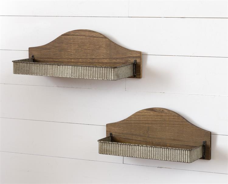 Corrugated Metal & Wood Shelves