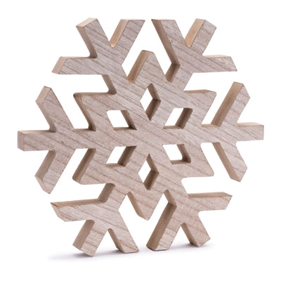 Snowflake 9”D Wood