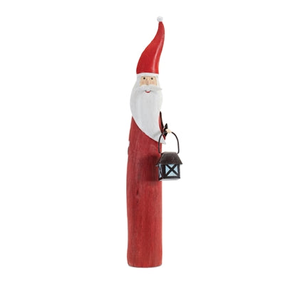 Santa w/Lantern 22.5”H Iron/Wood
