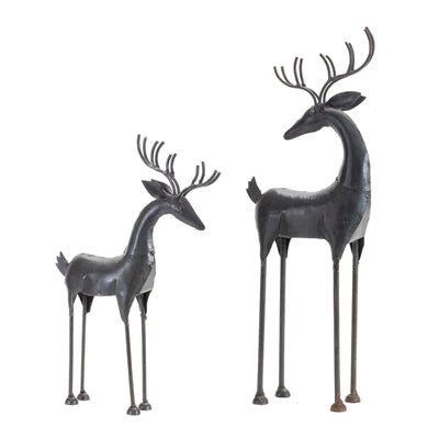 Deer (Set of 2) 13.5"H, 18.5"H Iron
