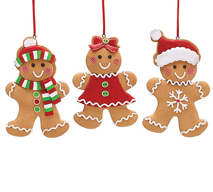 Gingerbread Trio Ornaments (S/3)