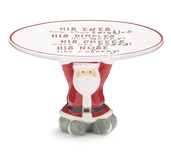 Santa Pedestal Cookie Plate