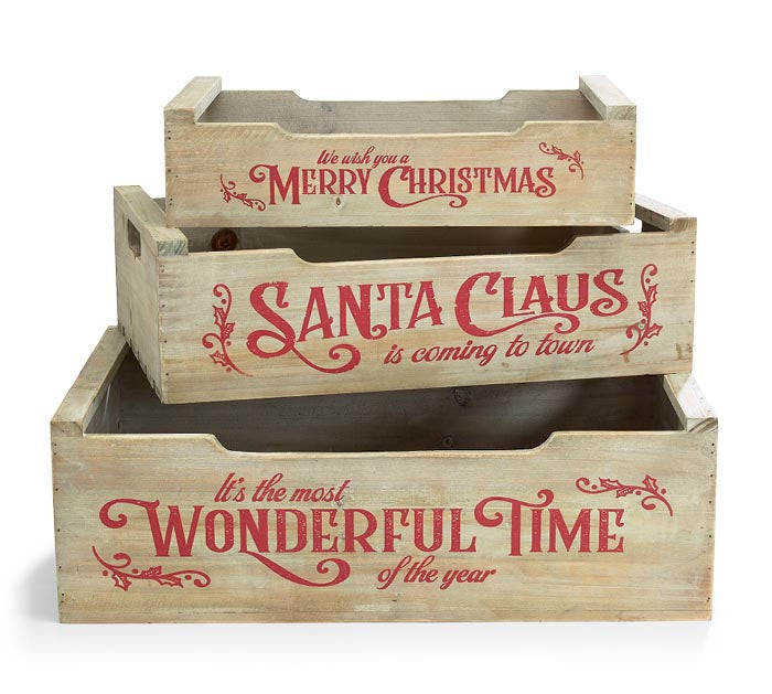 Holiday Sentiment Crates (S/3)