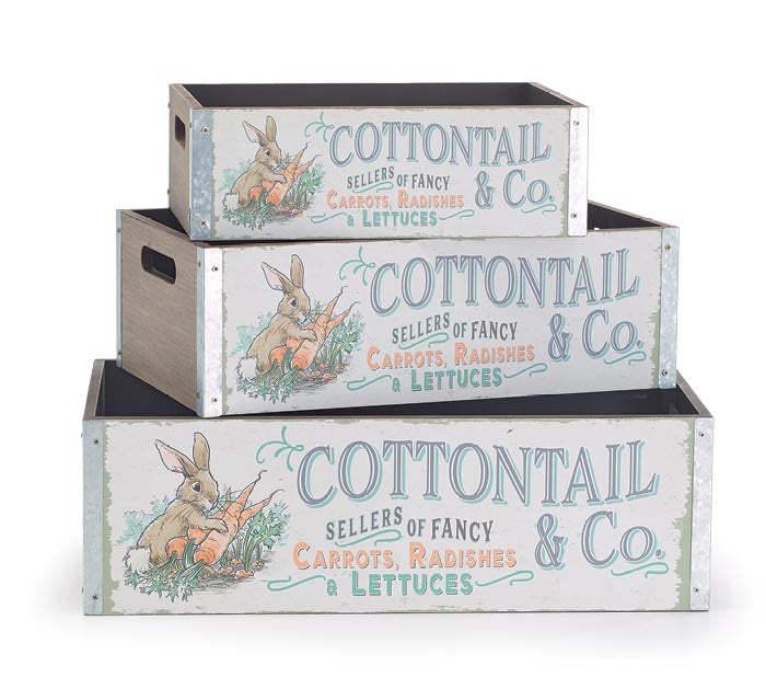 Cottontail Co. Wooden Crates (S/3)
