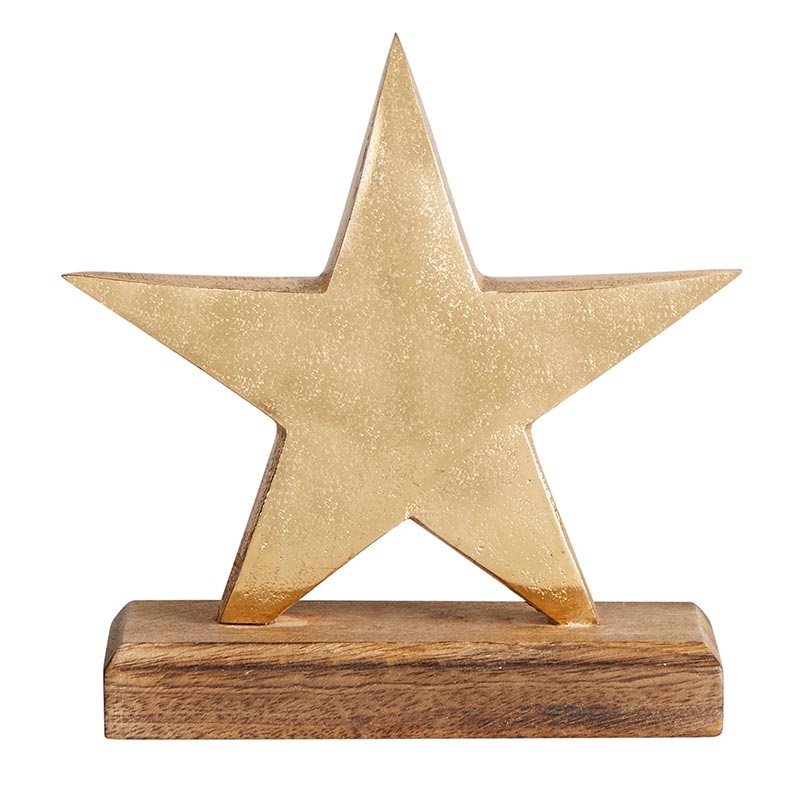 Gold Star w/ Wooden Base - Medium