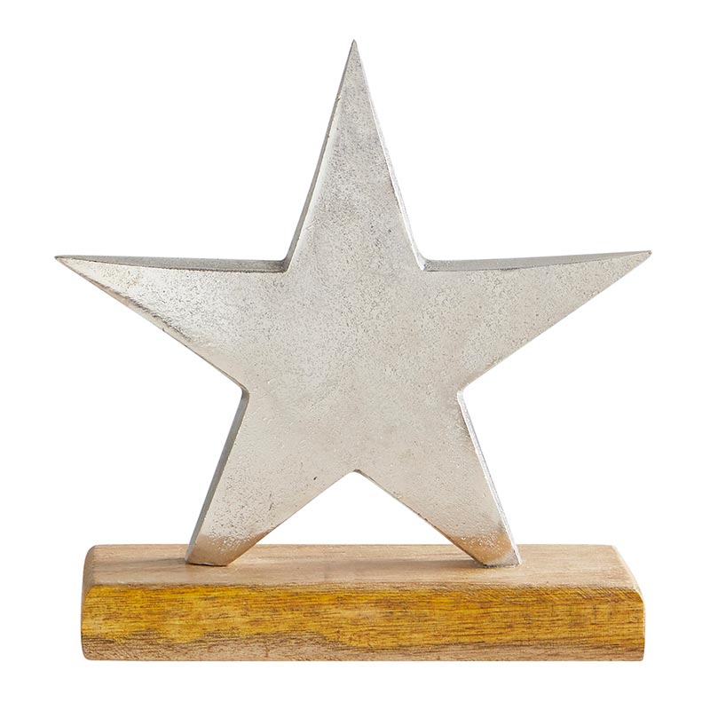 Silver Star w/ Wooden Base - Small