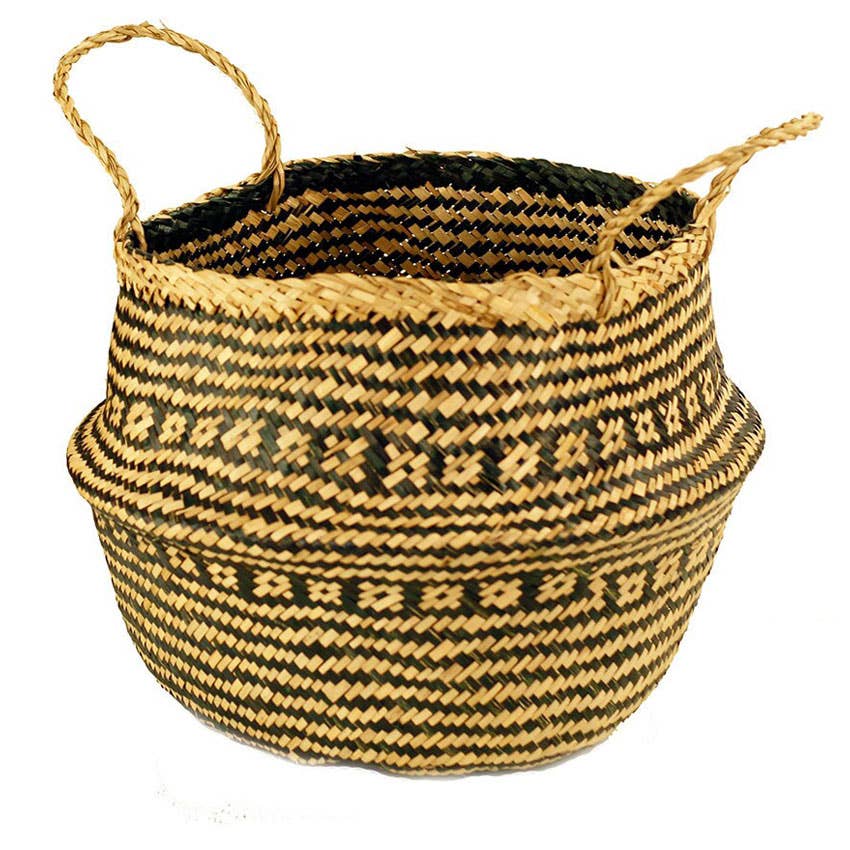 Natural Seagrass w/ Black Accent Basket