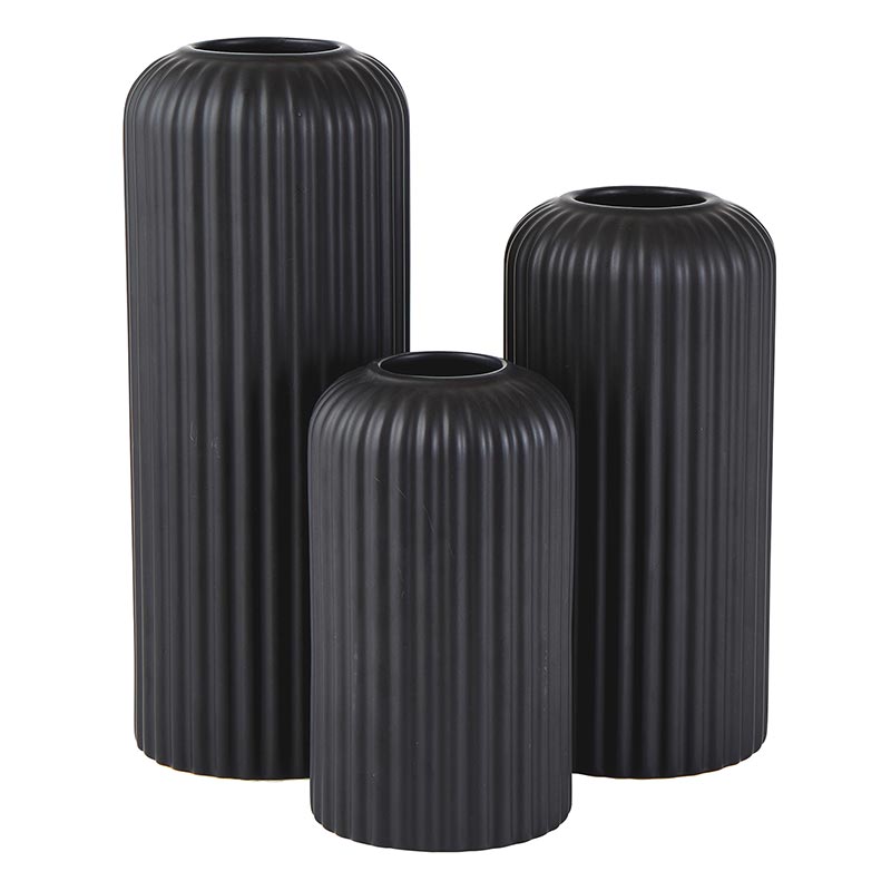 Black Ceramic Vases (S/3)