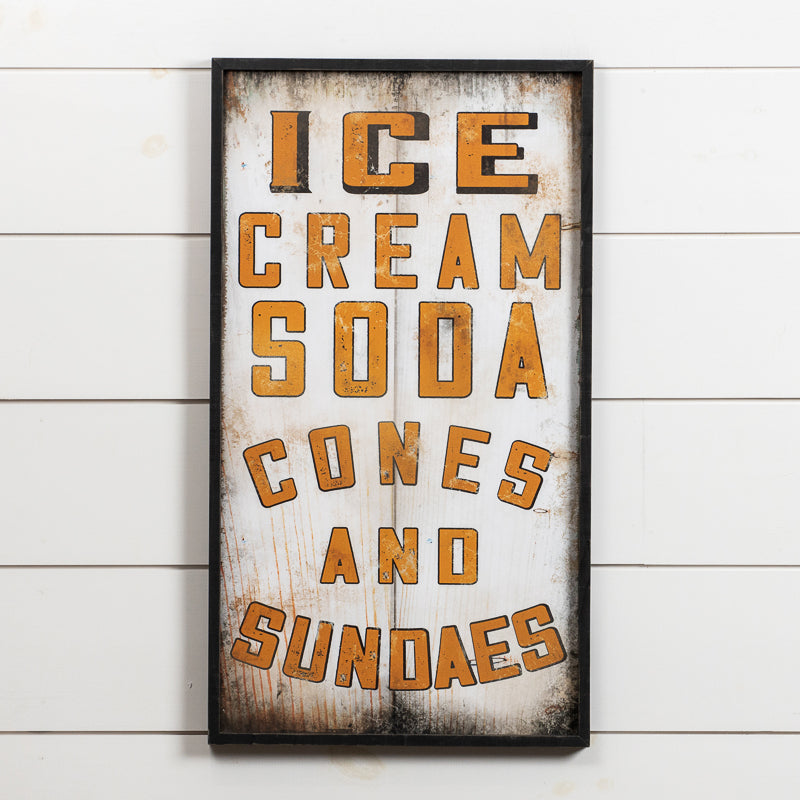 Ice Cream Soda Cones & Sundae's Wall Art