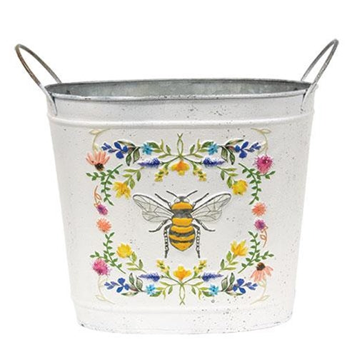 Honeybee Floral Oval Bucket