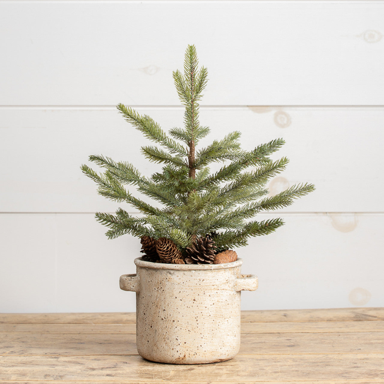 21" Pine Tree in Ceramic Pot w/ Pinecones