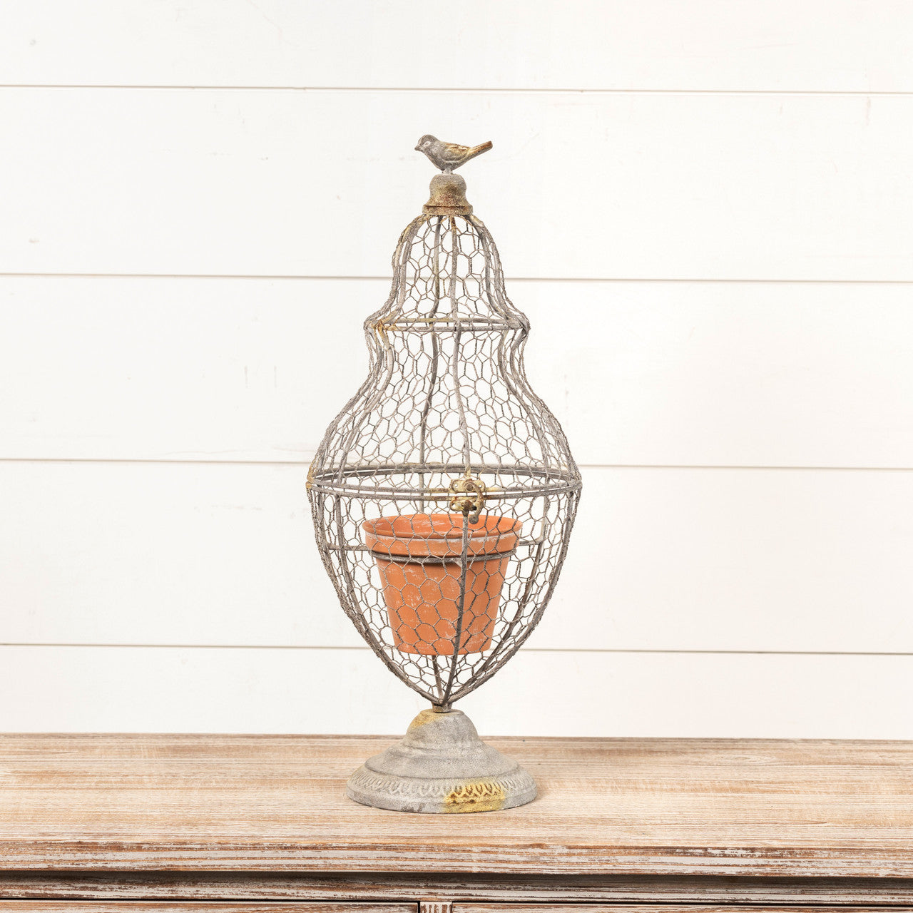 French Wire Apothecary w/ Bird - Tall
