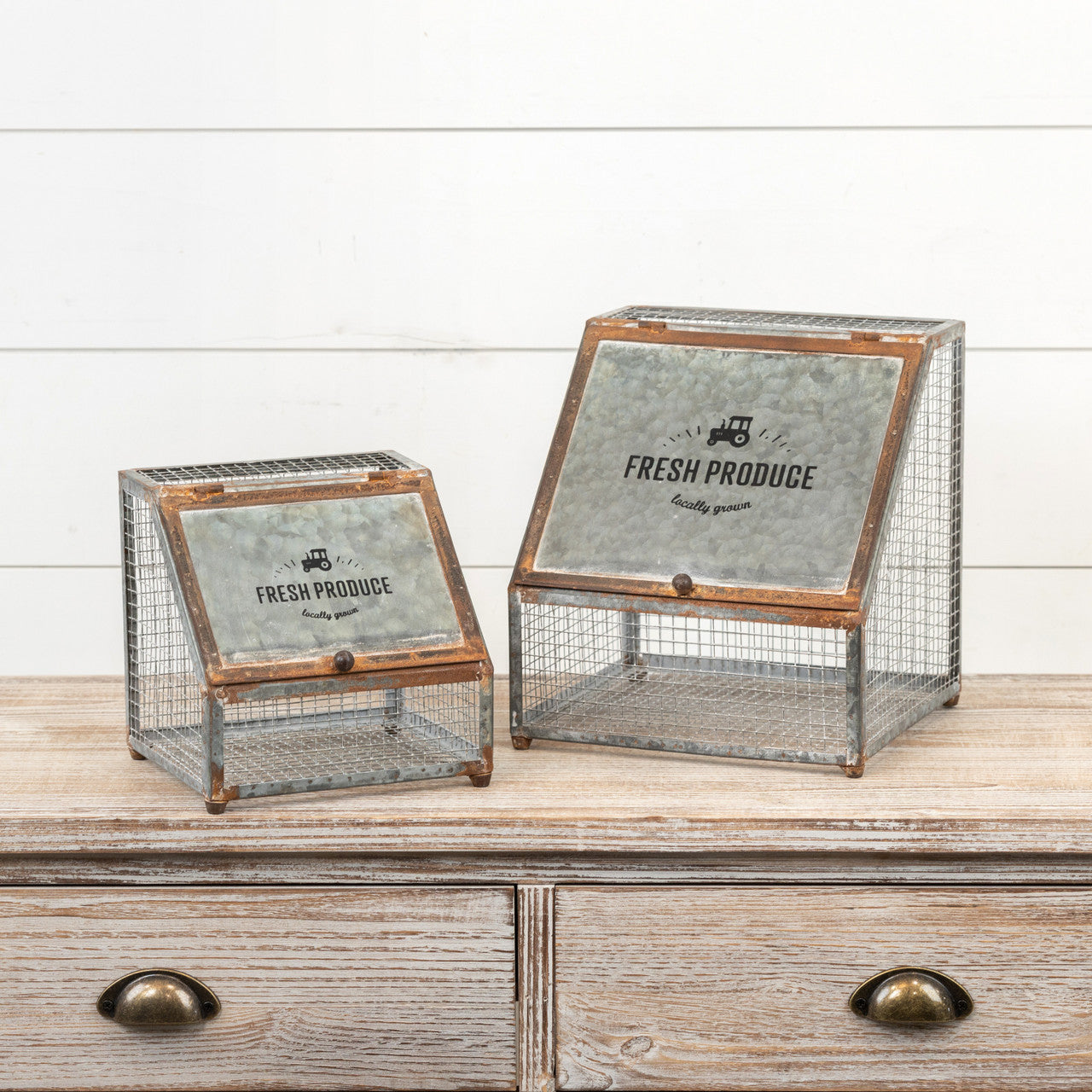 French Inspired Produce Bins - Rustic