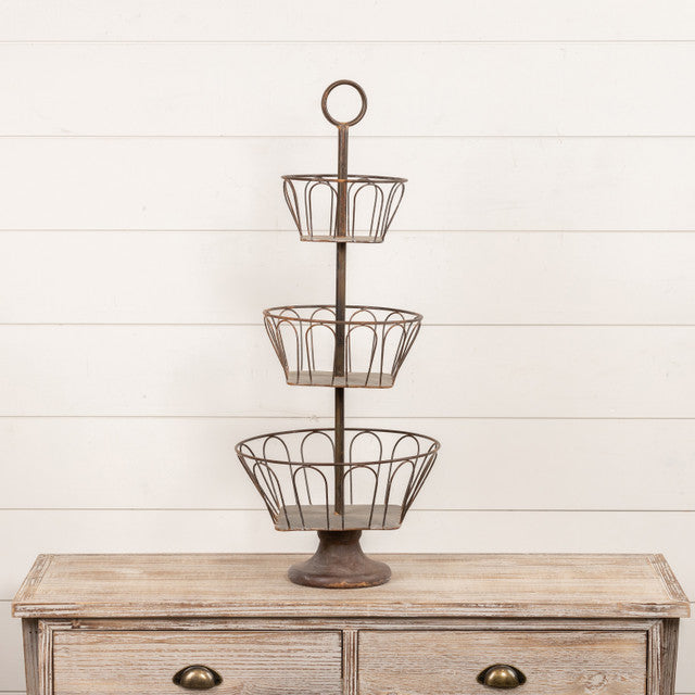 French Inspired Tiered Metal Basket