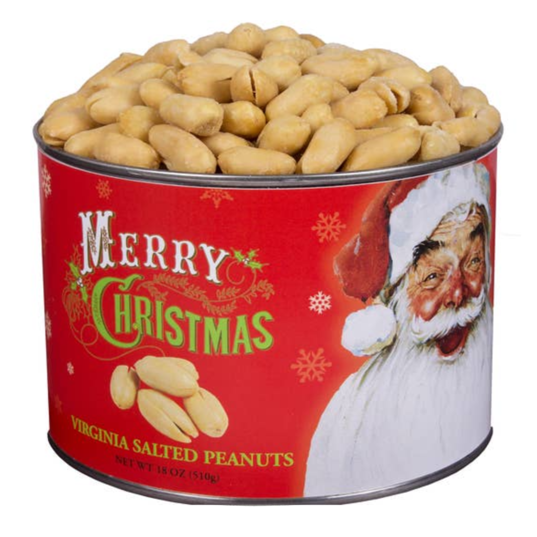 Christmas Peanuts in Norman Rockwell Tin