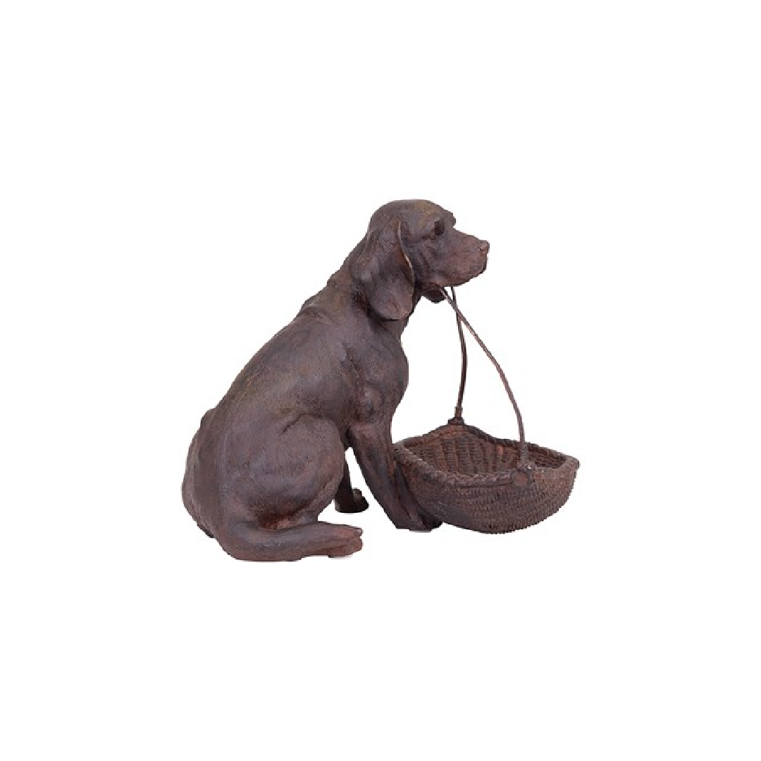 Dog w/ Basket Statuary