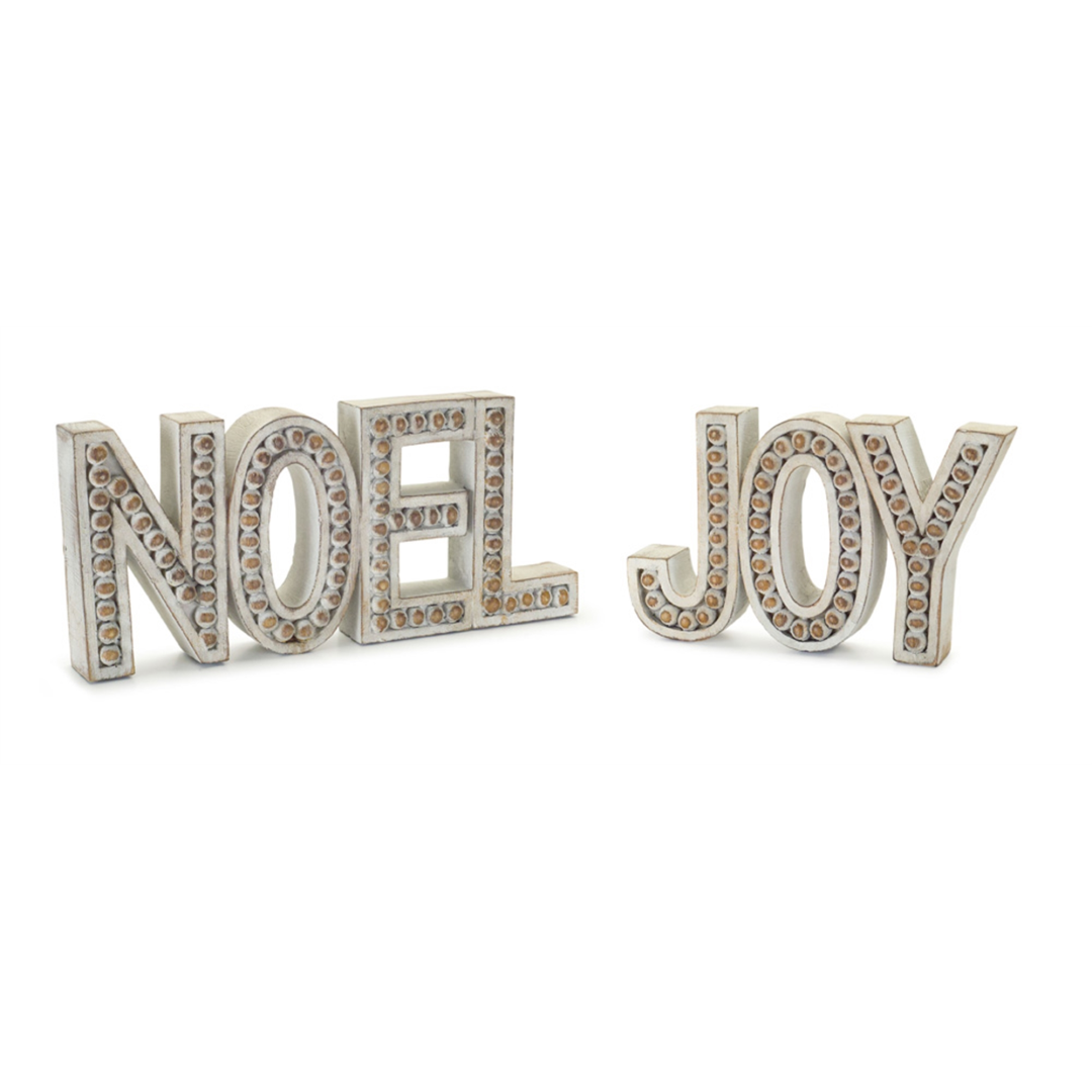 Distressed Noel / Joy Shelf Sitters (S/2)