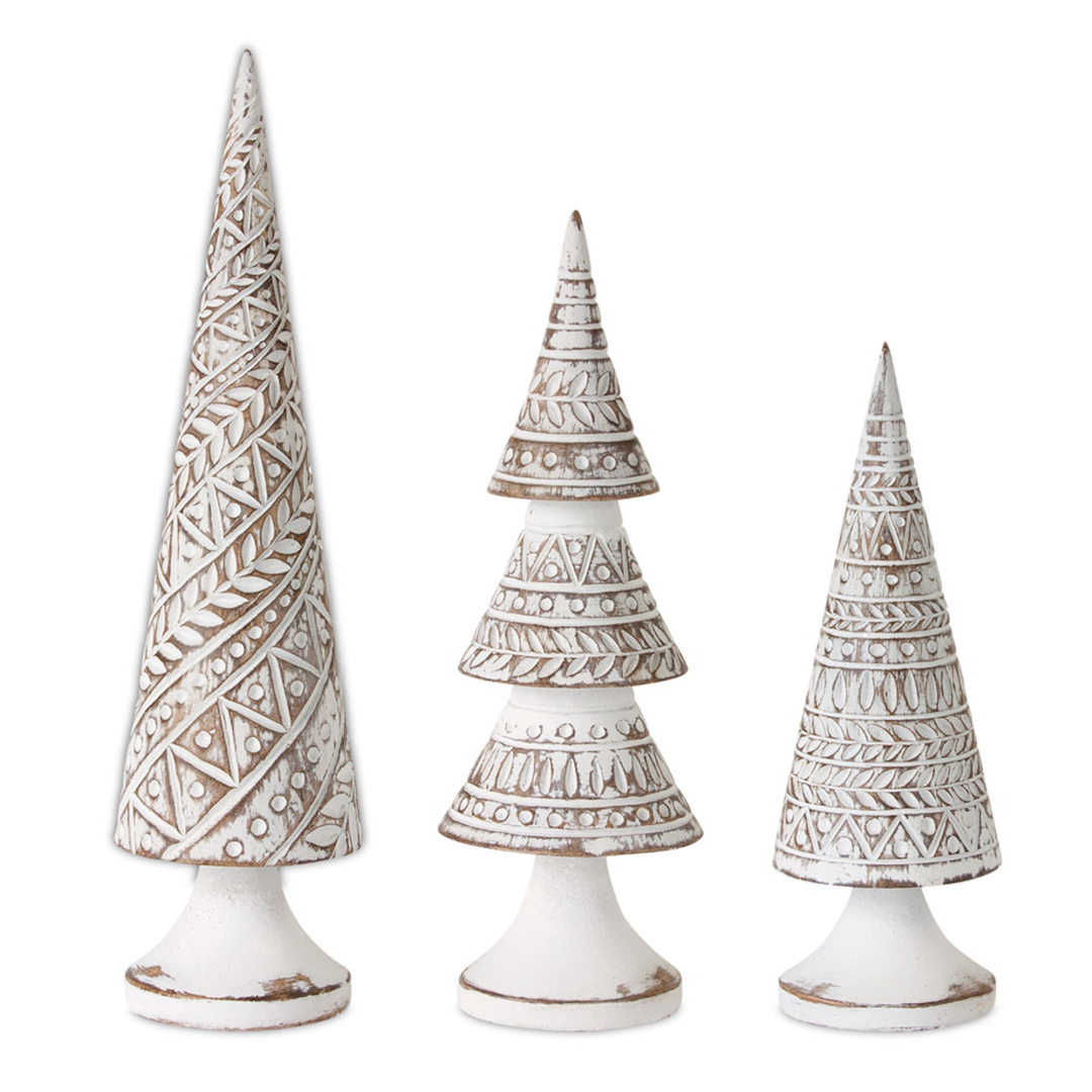 Nordic Carved Trees (S/3)