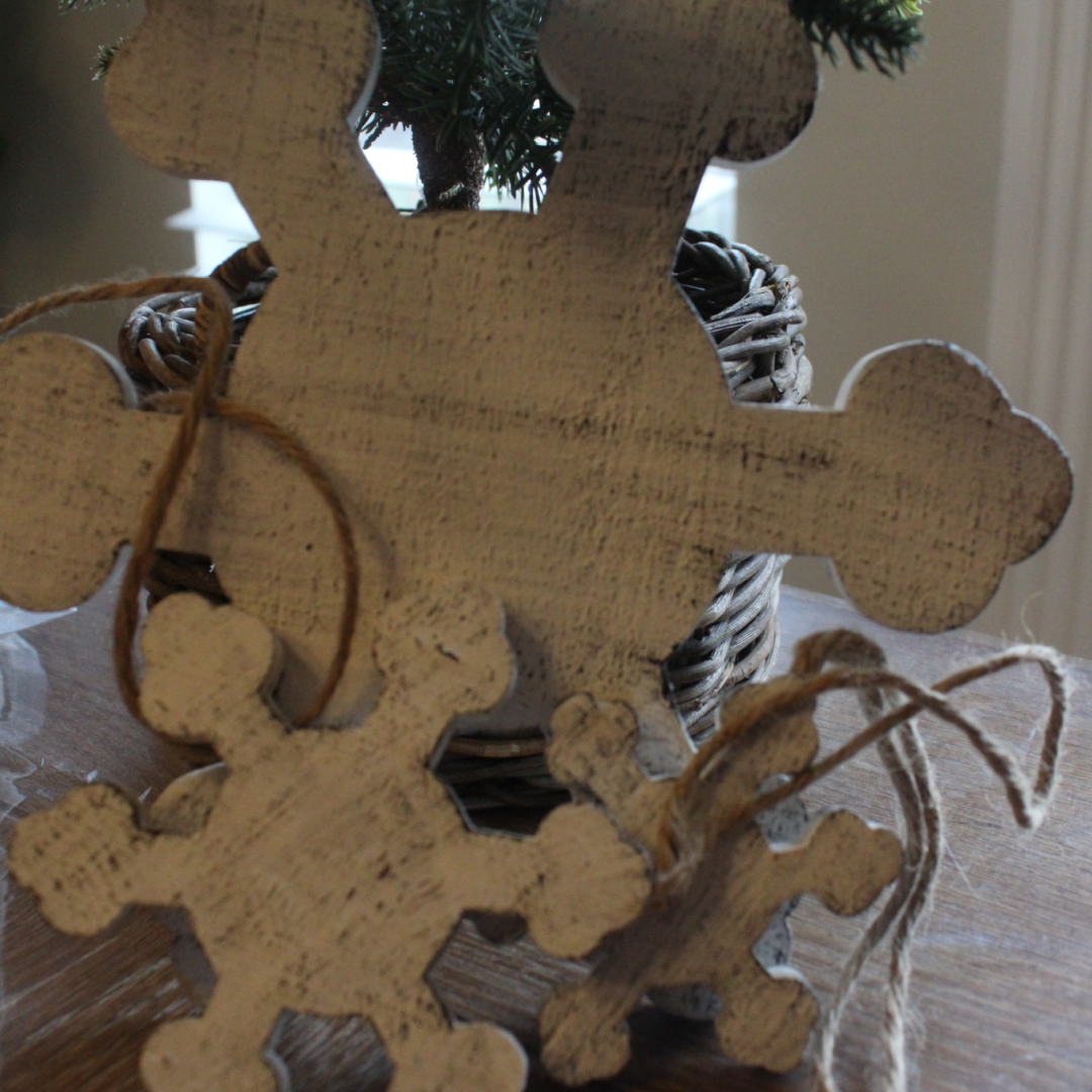 Large Rustic Shabby Wooden Snowflake