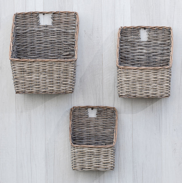 Greywash Wall Baskets (S/30