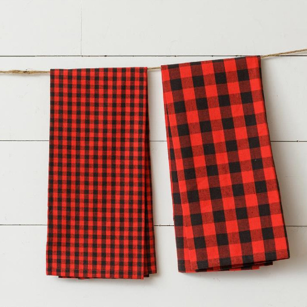Red Plaid Kitchen Towels (S/2)