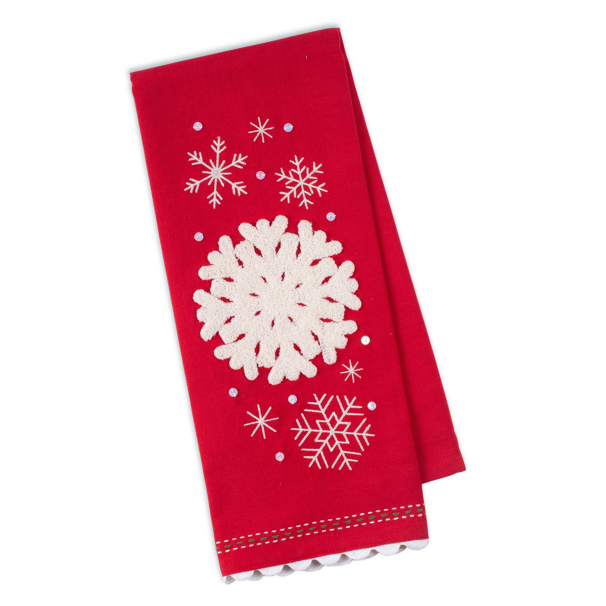 Falling Snowflakes Embellished Towel