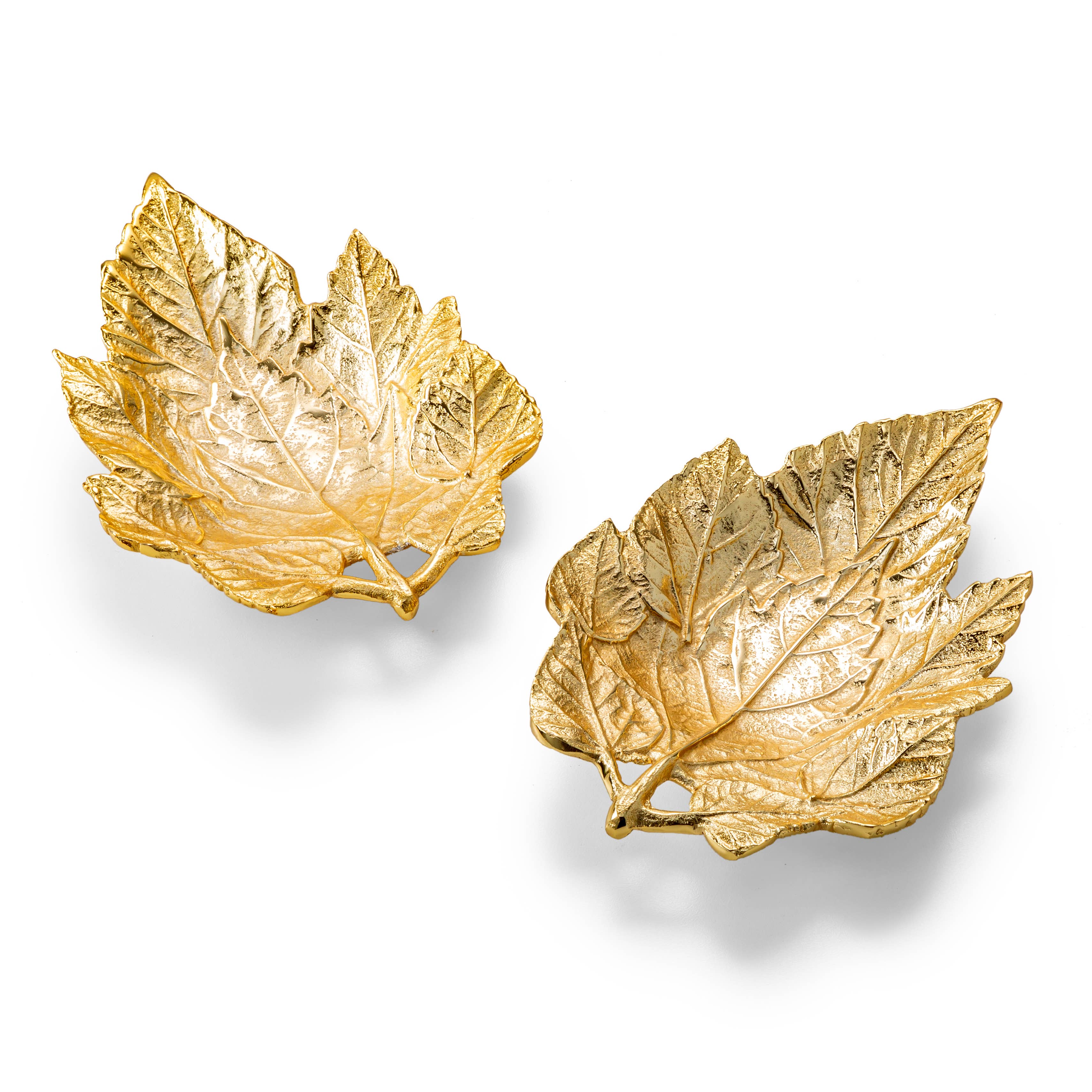 Gold Metal Leaves Dishes (Set of 2) (5610102259869)