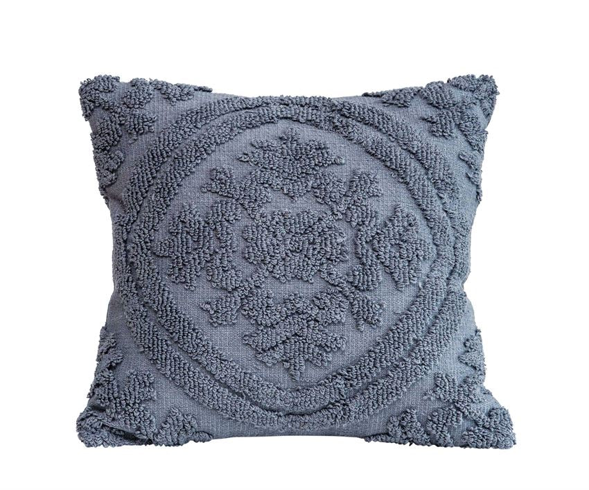 18" Chenille Gray Cotton Pillow (5610007199901)