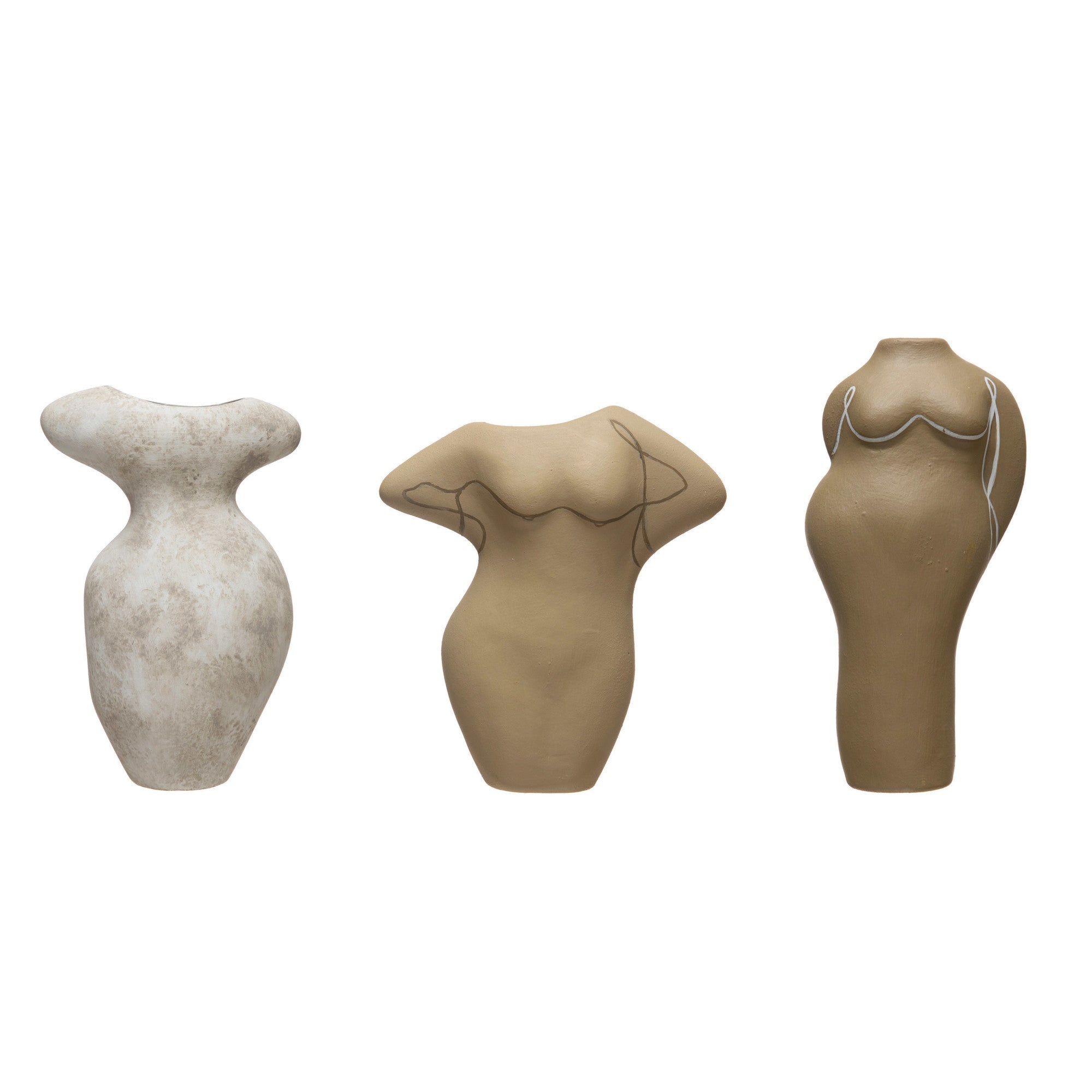 Terracotta Body Vases (S/3)