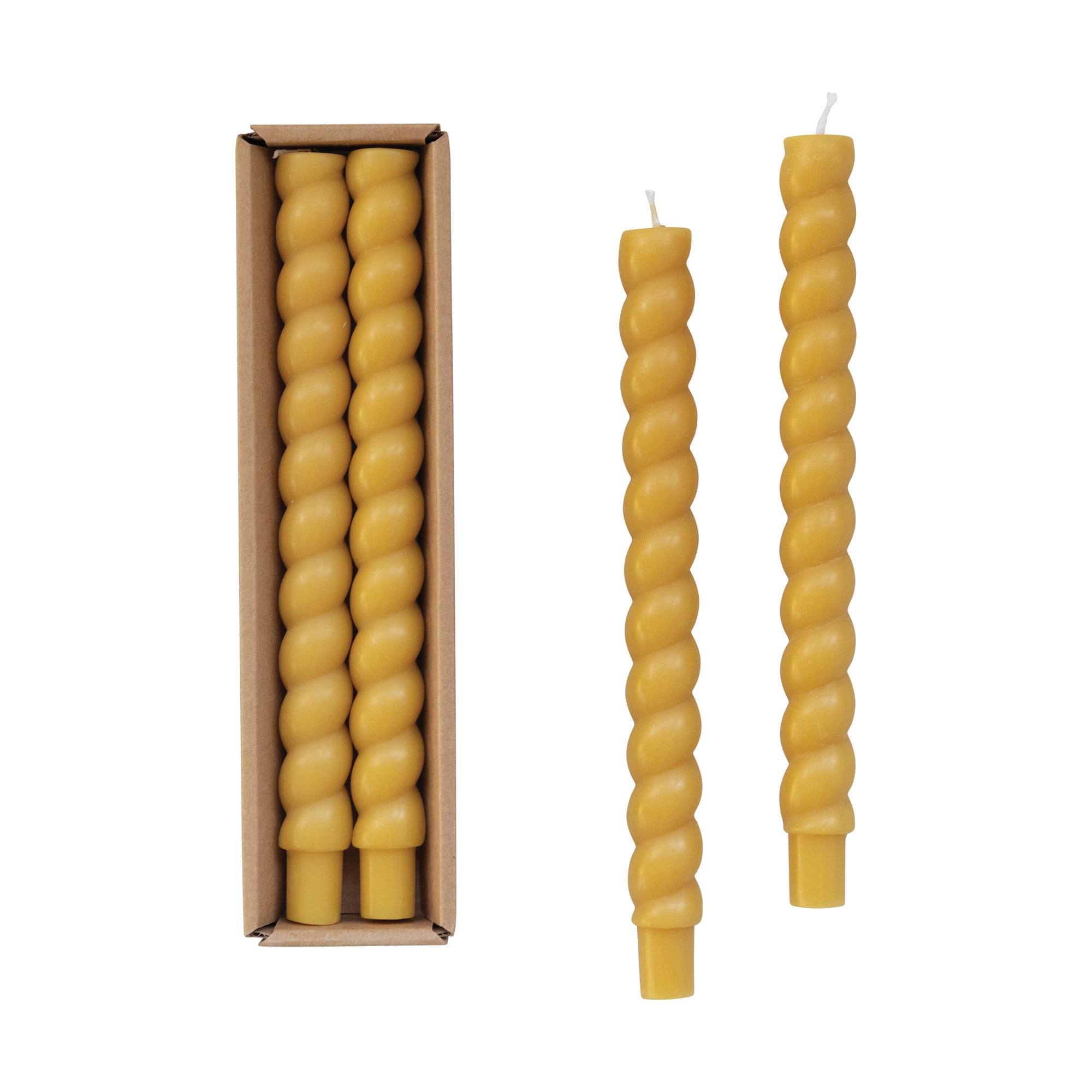 Twisted Taper Candles - Set of 2 - Honey