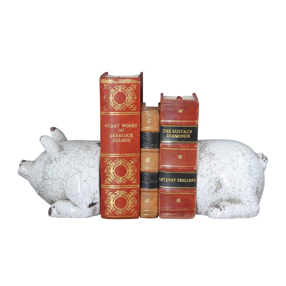 Terracotta Pig Bookends (S/2)