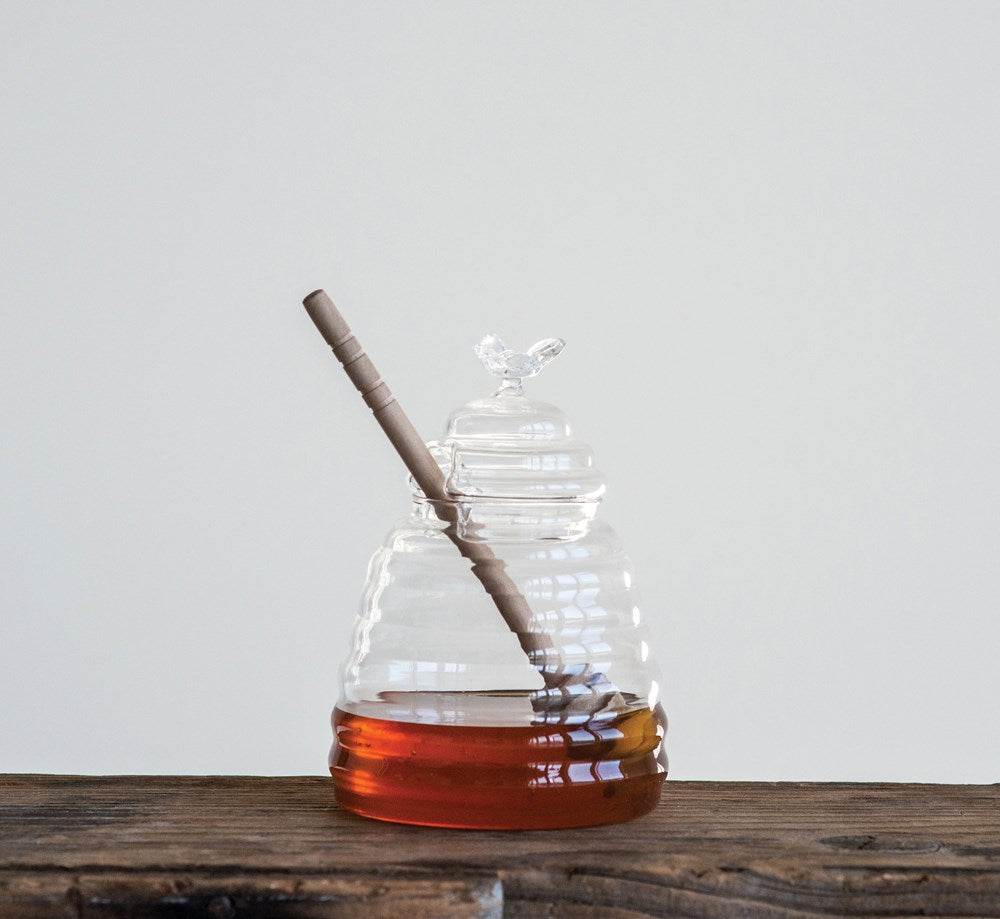 Glass Honey Jar w/ Dipper