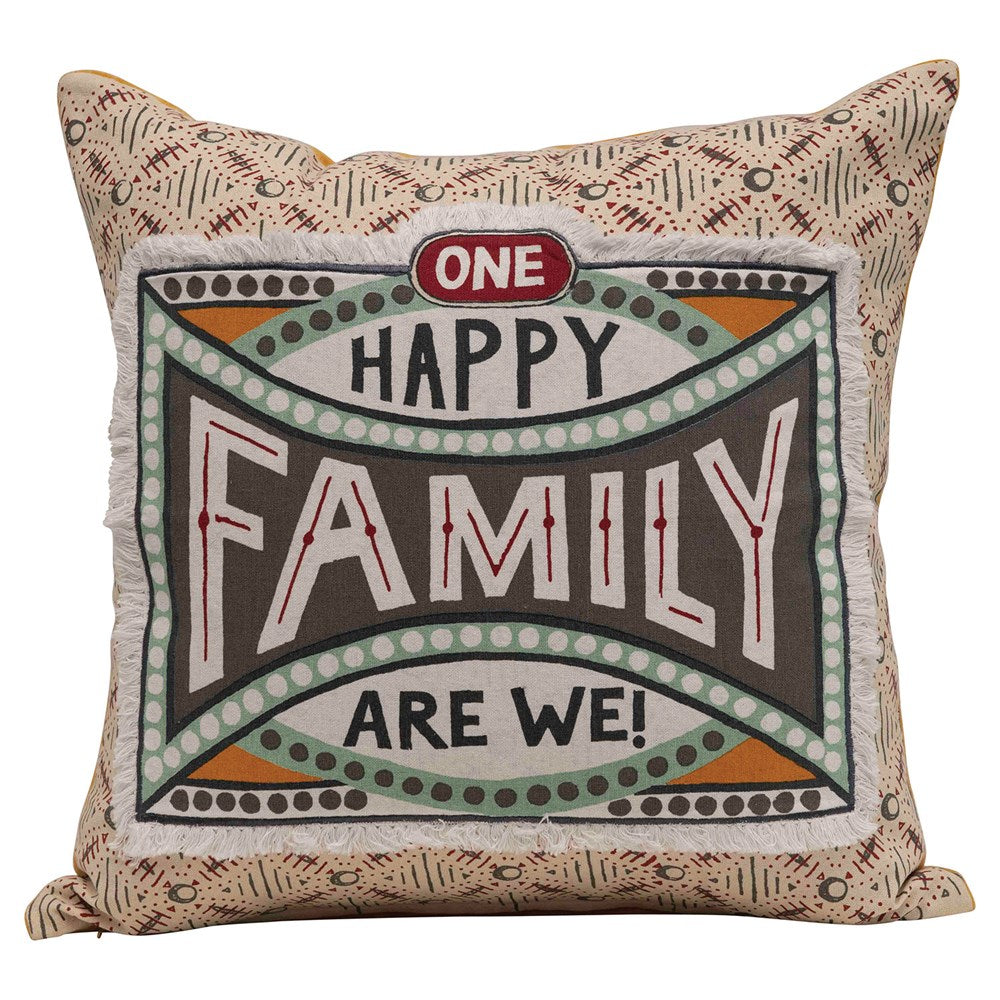 18" Square One Happy Family Pillow (5610091348125)