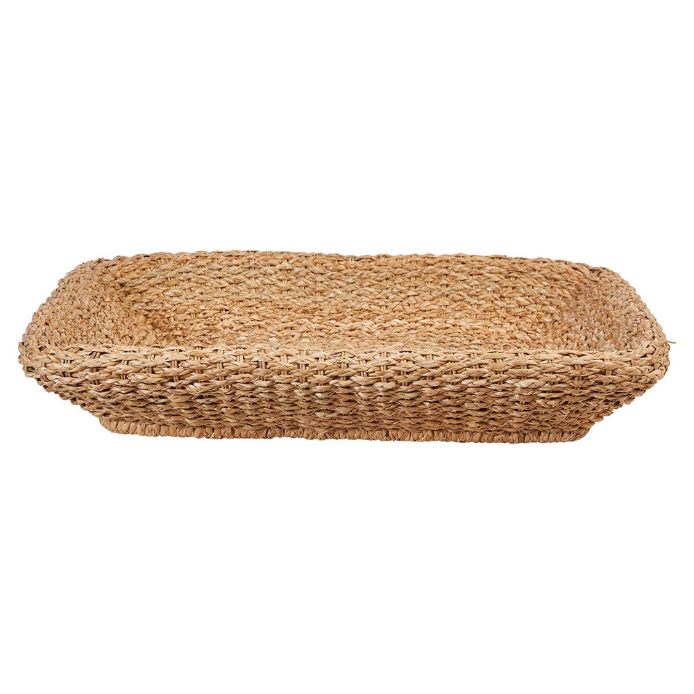 Hand Woven Rectangle Basket Tray (5610055172253)