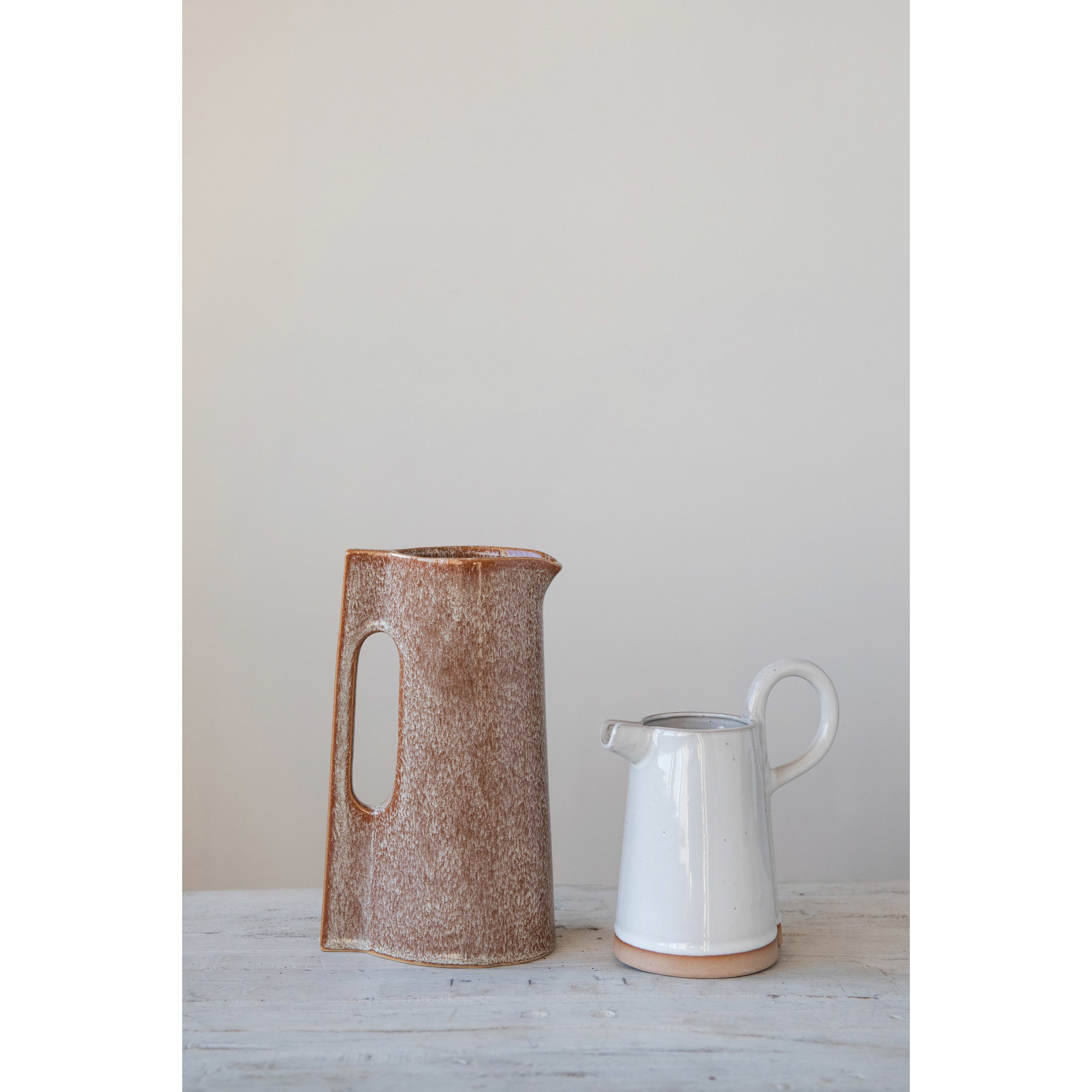 Modern Stoneware Vase w/ Handle
