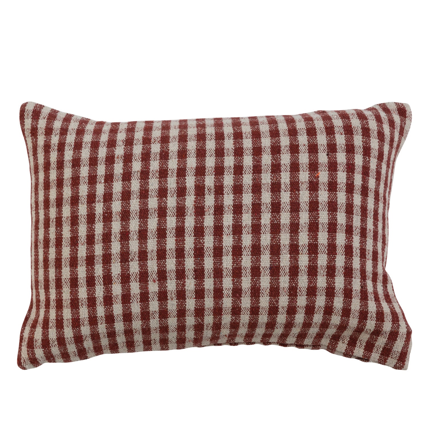 Rust Gingham Woven Pillow