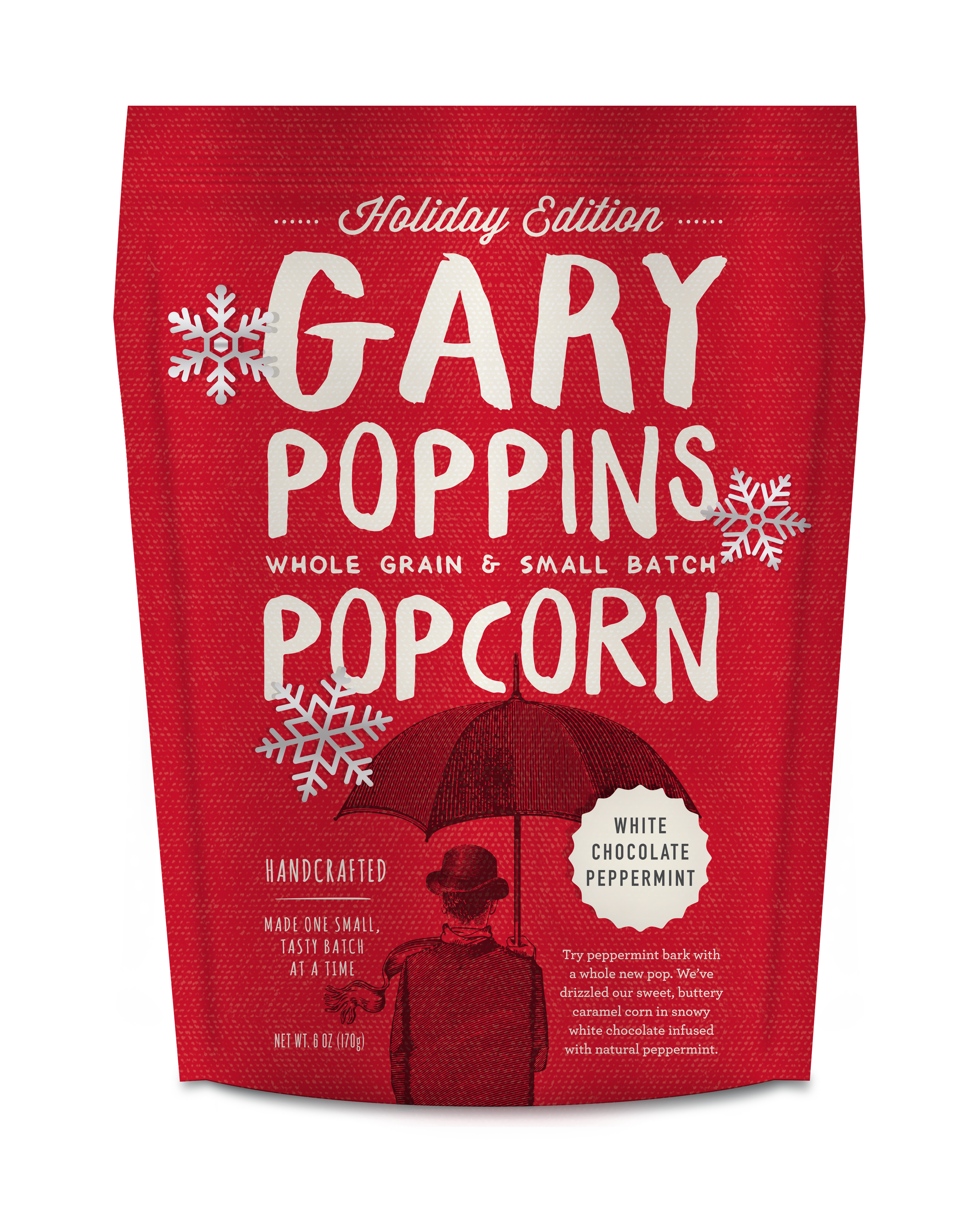 Gary Poppins Holiday Edition Popcorn - White Chocolate Peppermint