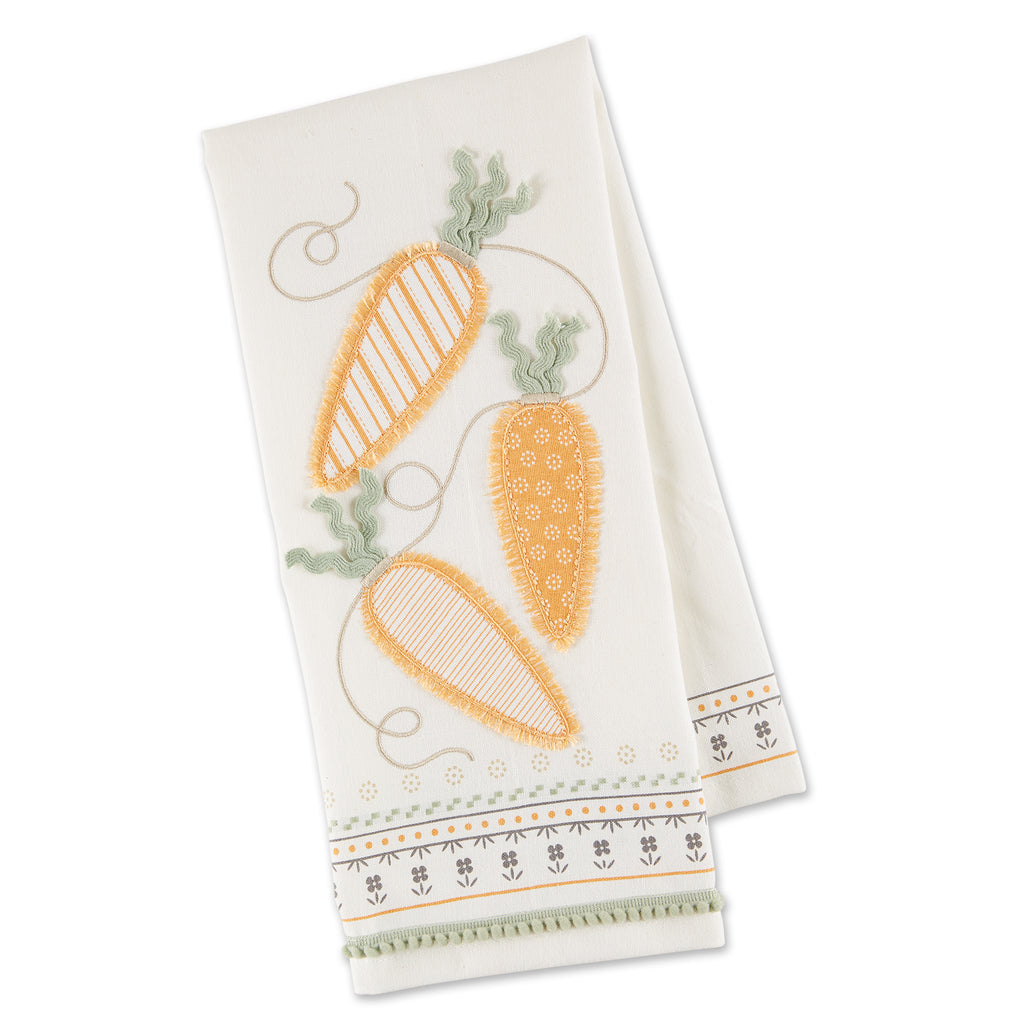Carrot Garland Embellished Kitchen Towel