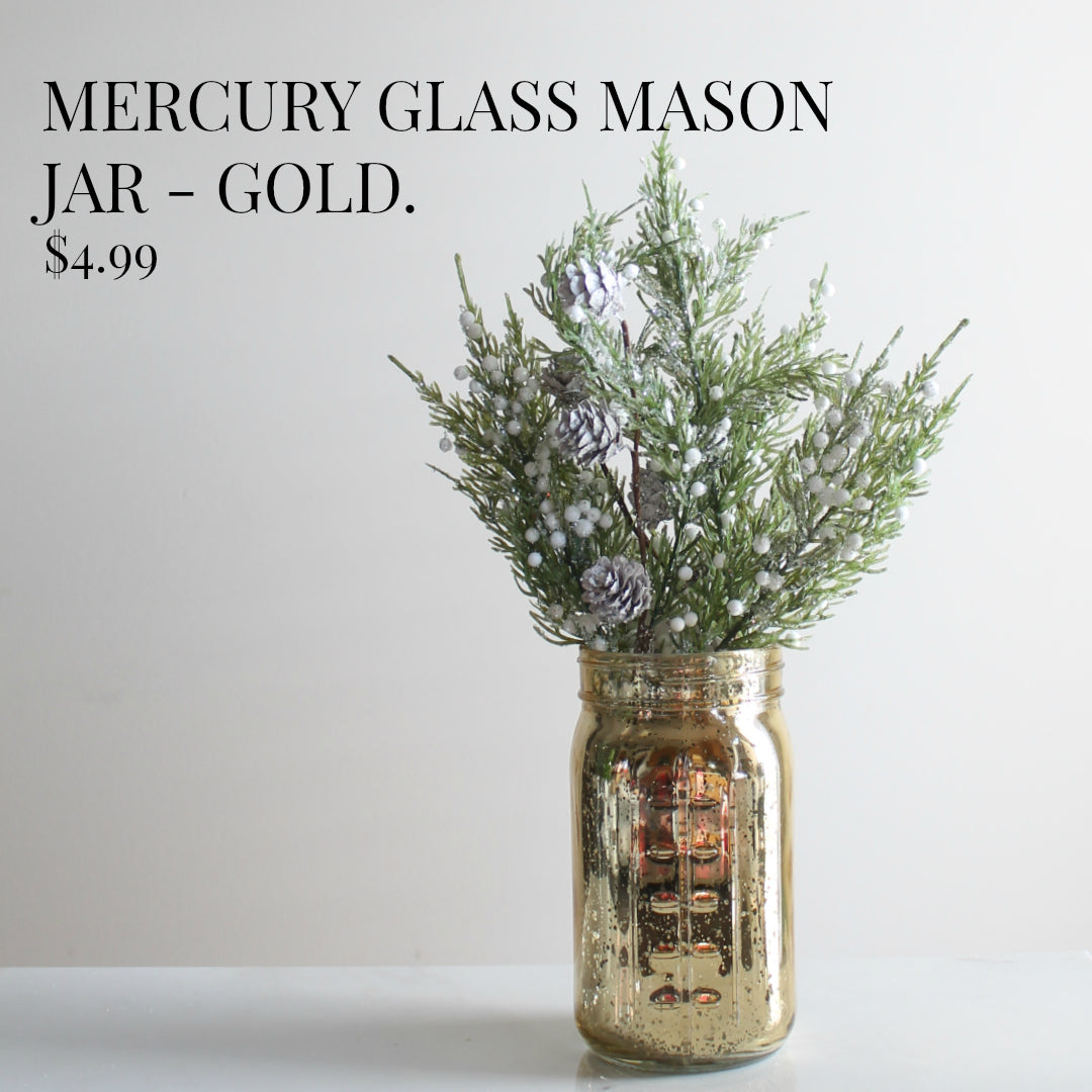 Gold Mercury Glass Mason Jar