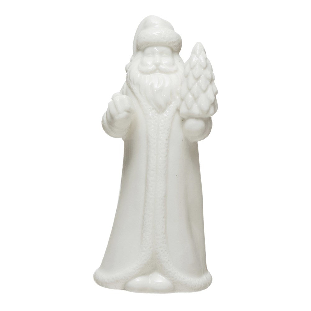 White Stoneware Santa (Sm)