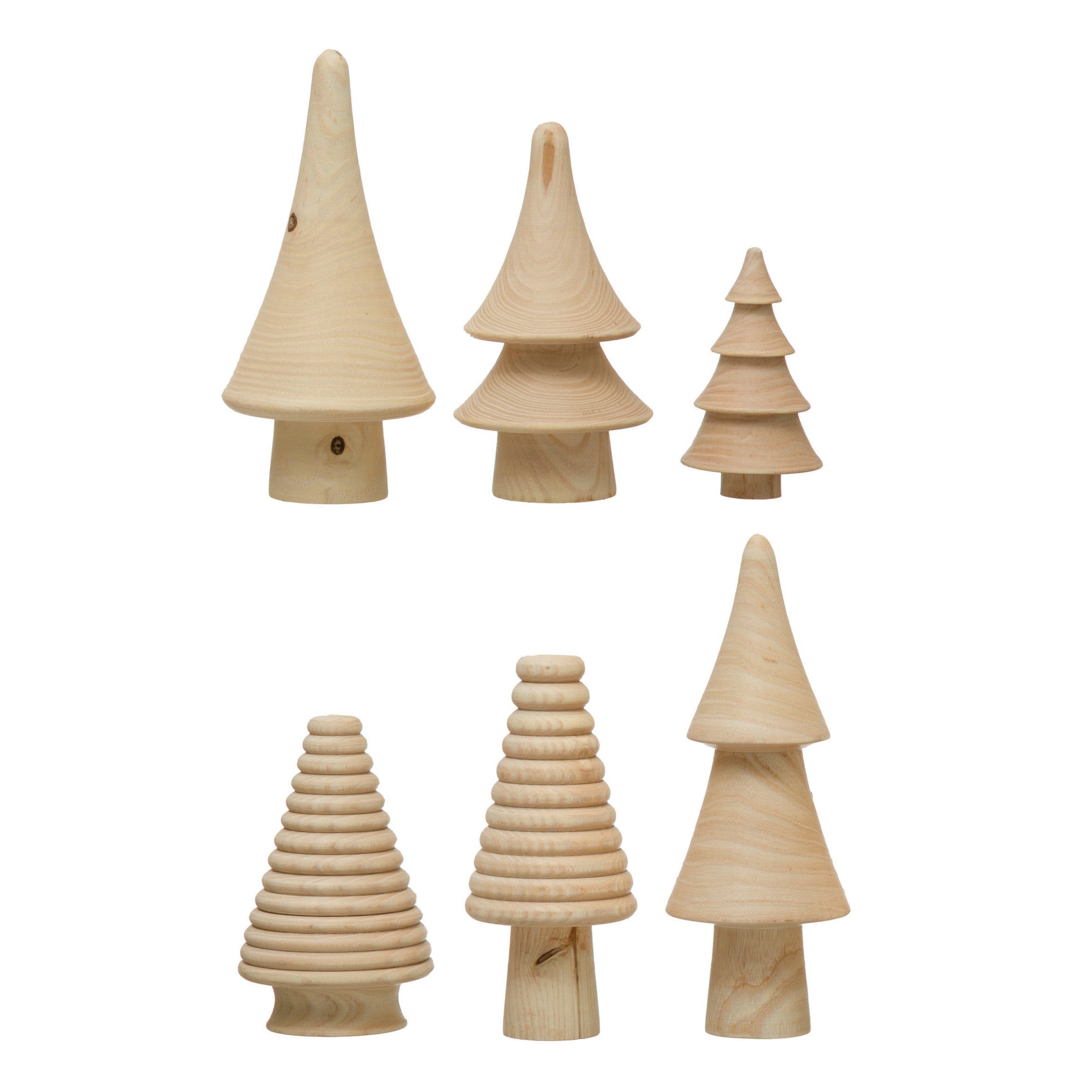 Natural Wooden Trees (S/6)