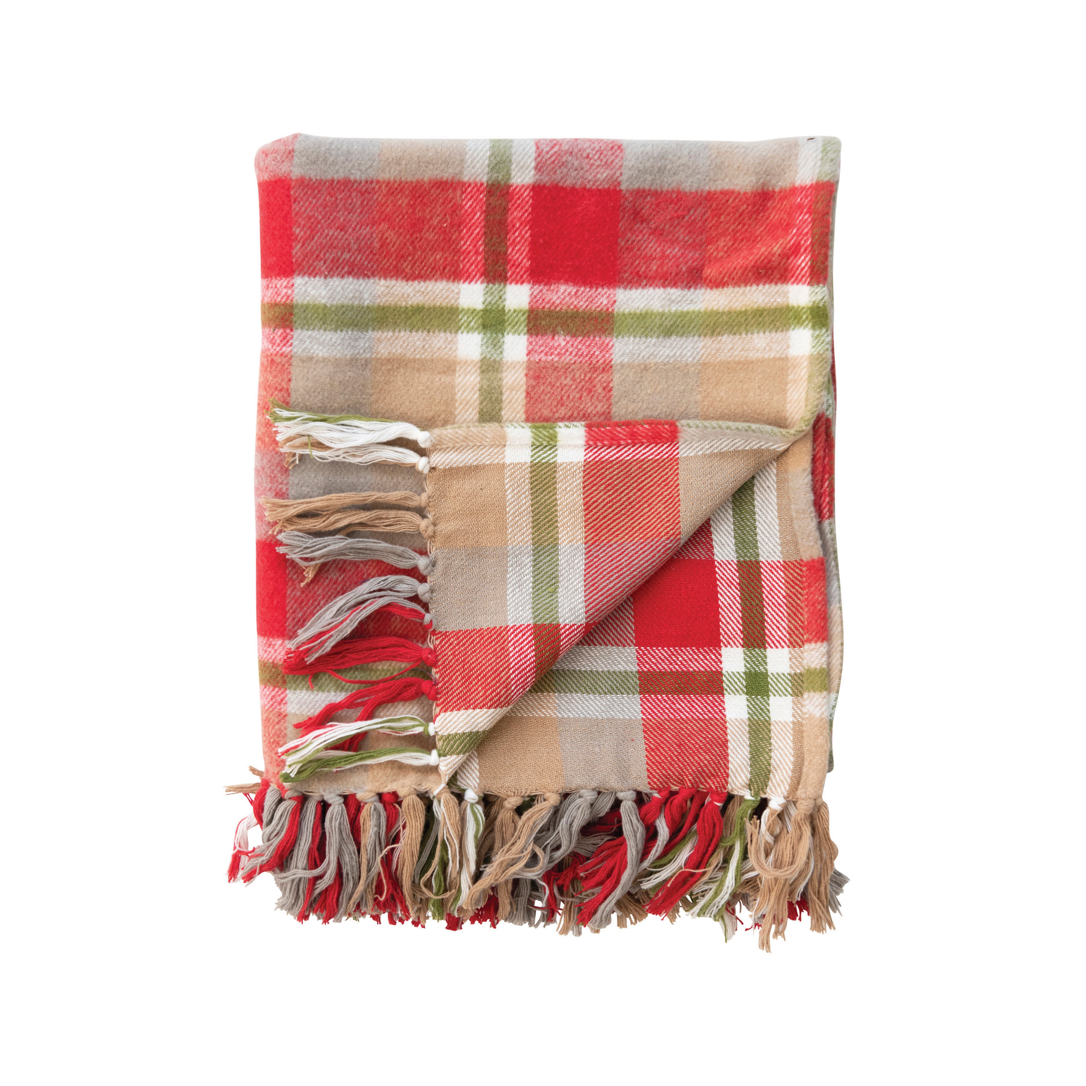 Red Flannel Cotton Throw