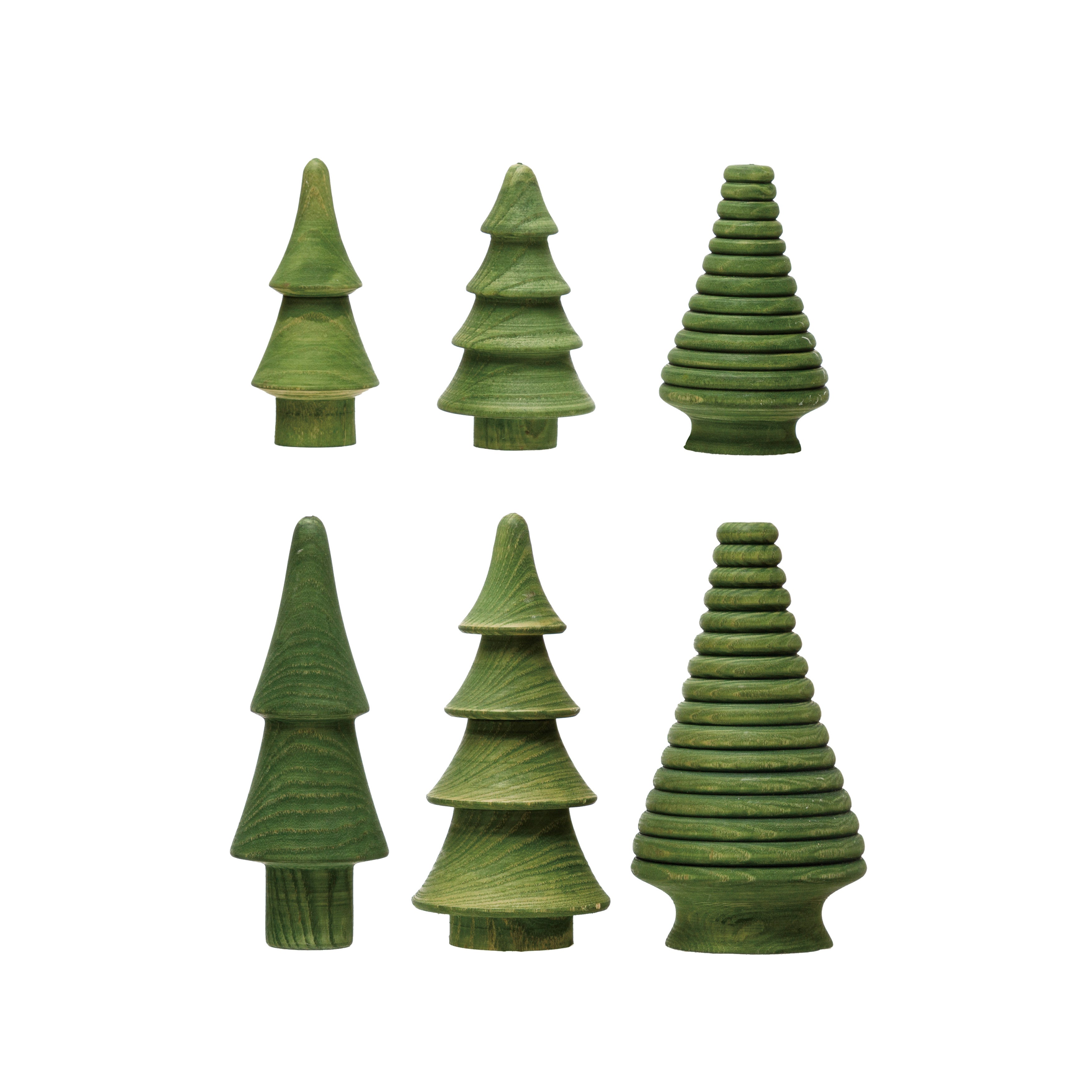 Green Wooden Trees (S/6)