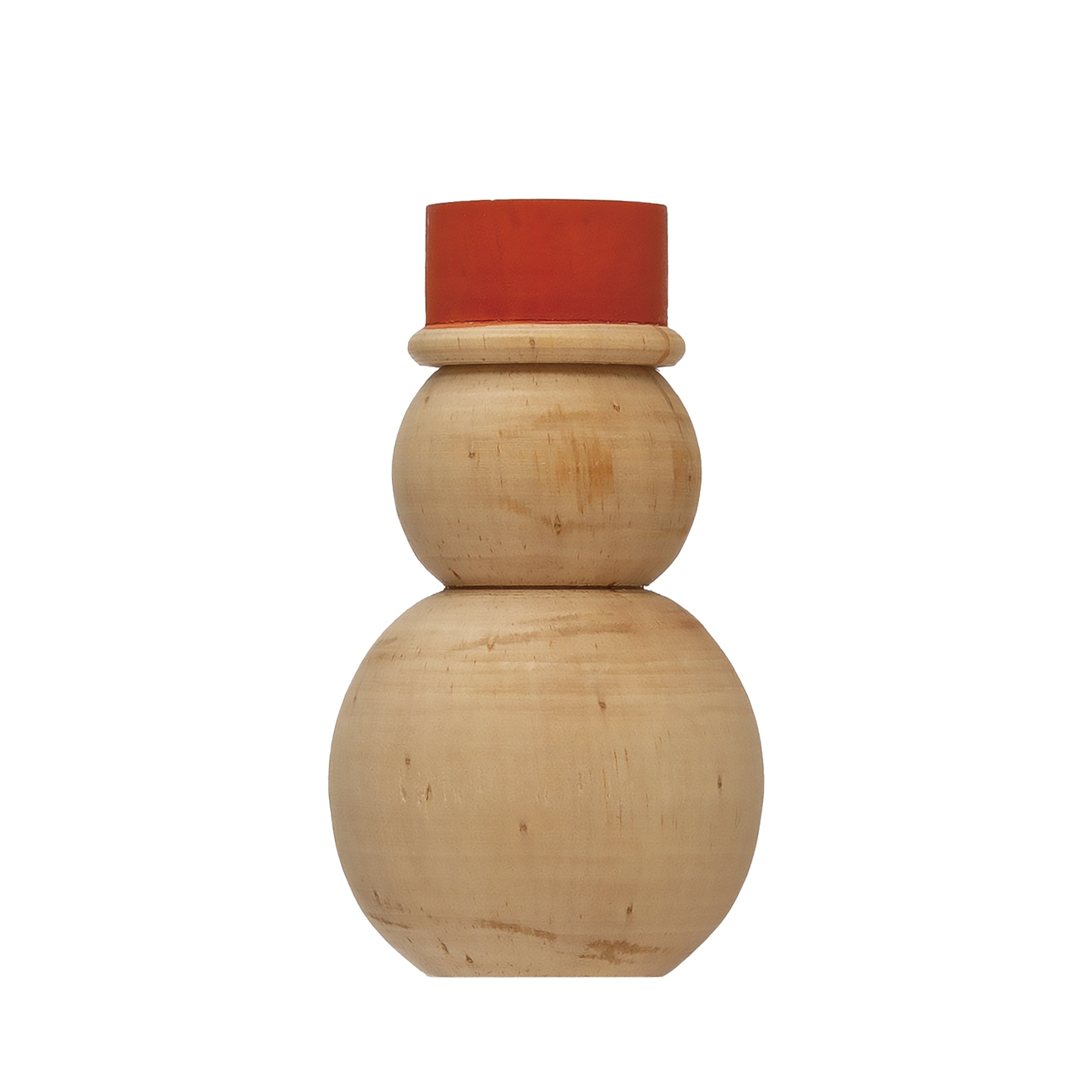Wooden Snowman w/ Hat (S)